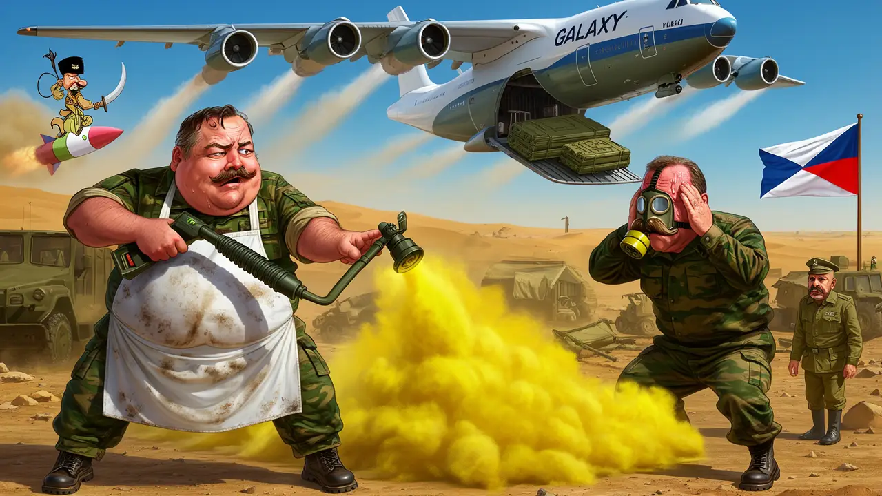 Cover art: Číšníci v maskáčích letí na Saddáma