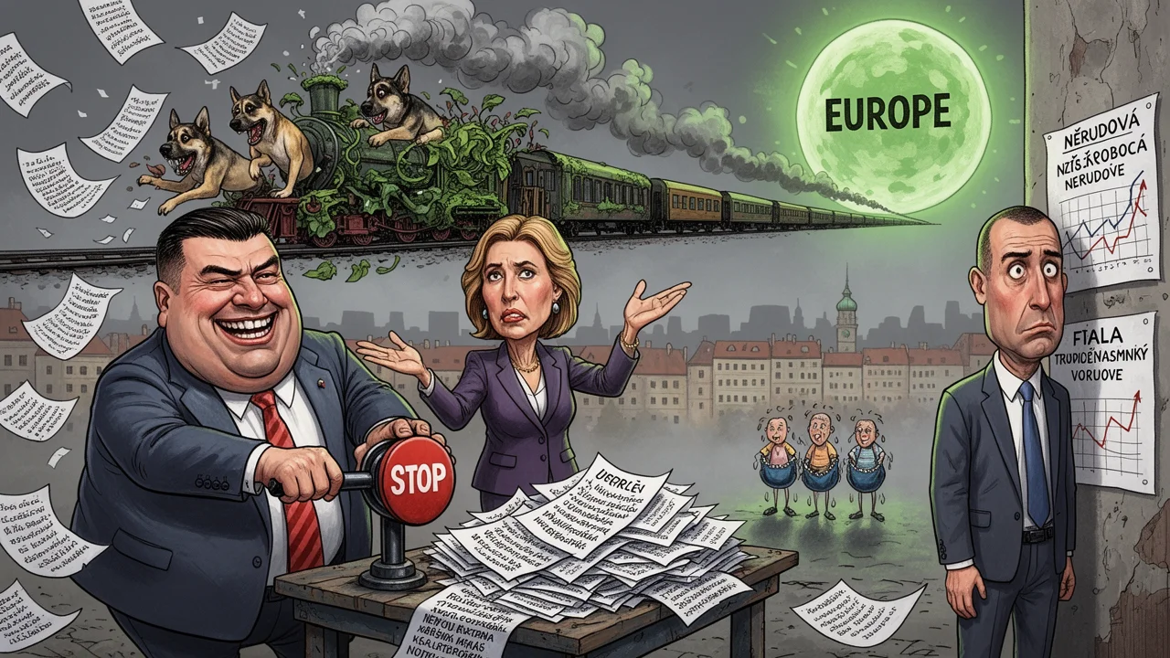 Cover art: Evropa v plamenech, záchranná brzda nefunguje