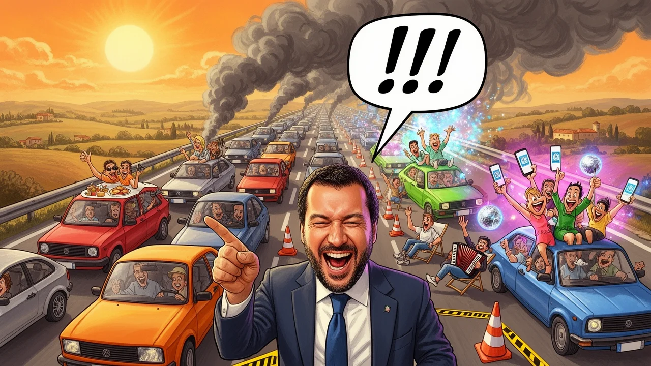 Cover art: Nekonečná italská kolona jako levná cesta k bohatství