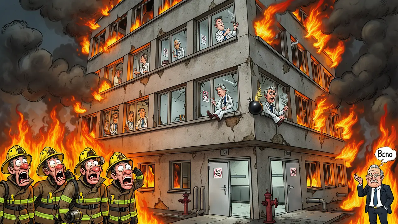 Cover art: Pacient v plamenech aneb Jak státní nemocnice zrušila