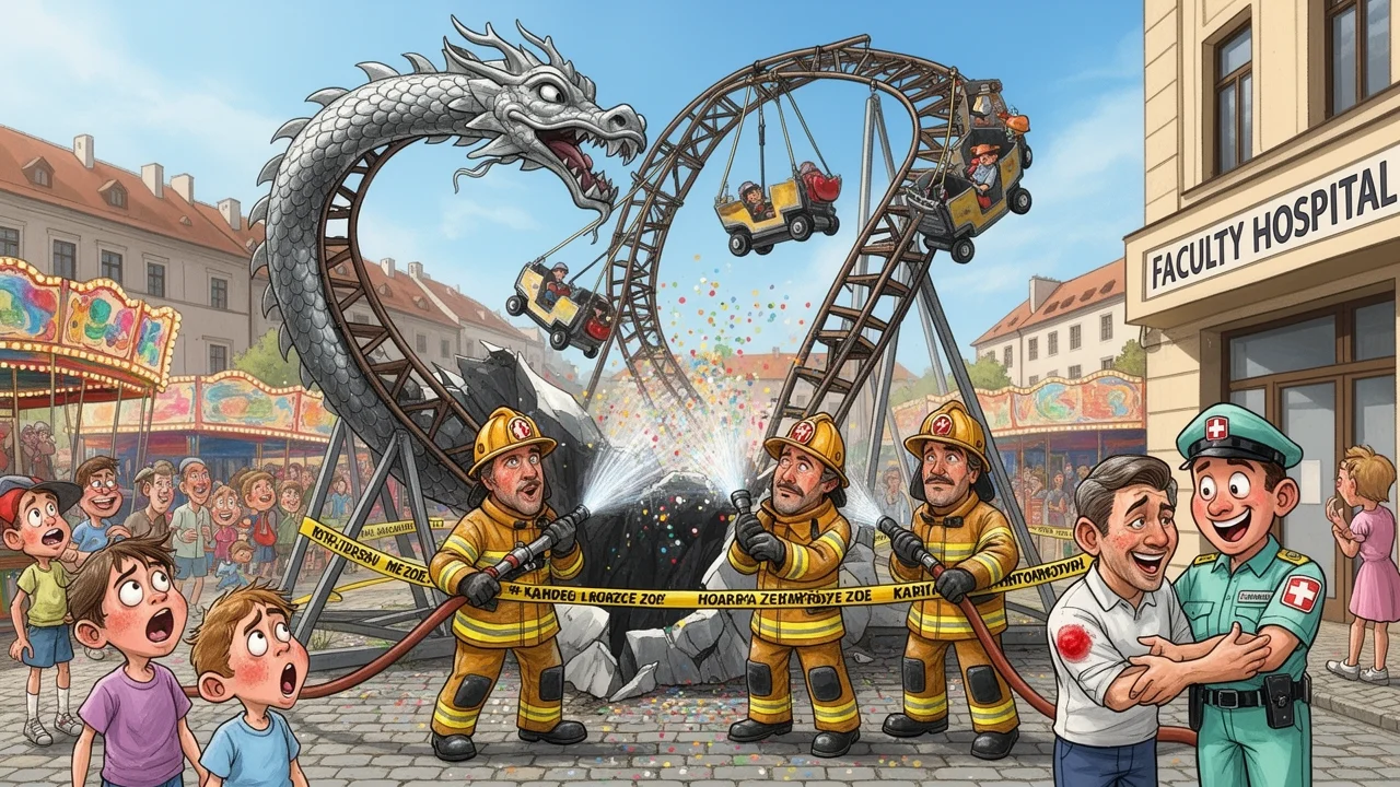 Cover art: Absurdní pád malé dráhy uprostřed města