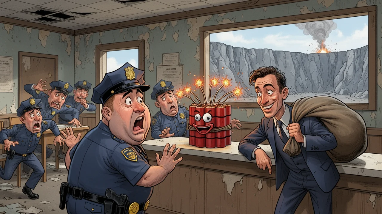 Cover art: Patnáct kilo trhaviny jako dárkový koš pro policii
