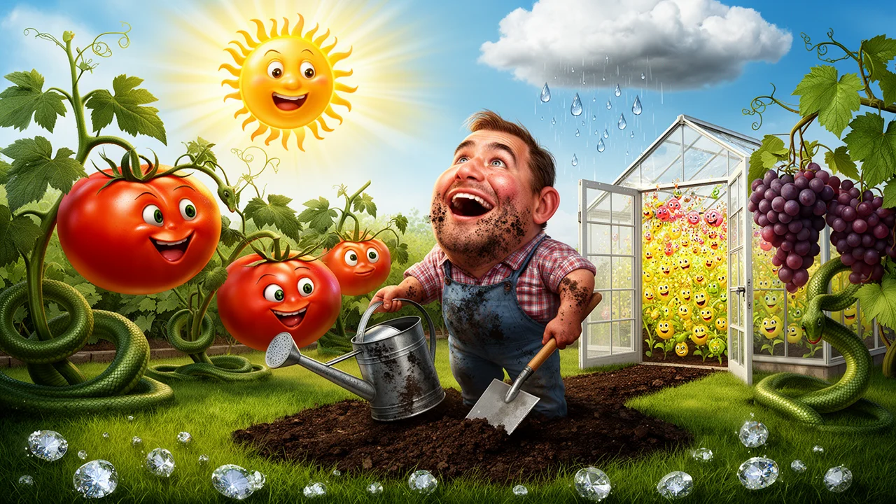 Cover art: Záhon čeká na kapky z nebe v letním žáru