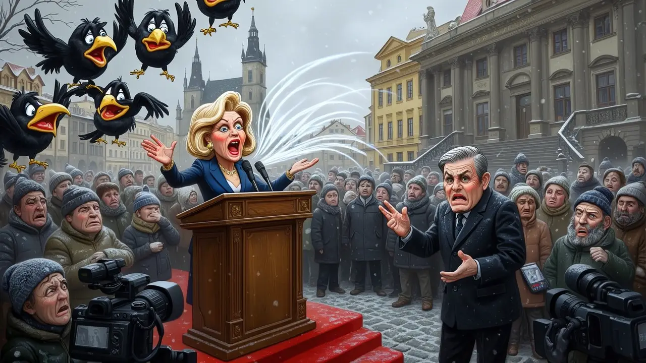 Cover art: Hádka na Staromáku aneb Když herci školí ministra