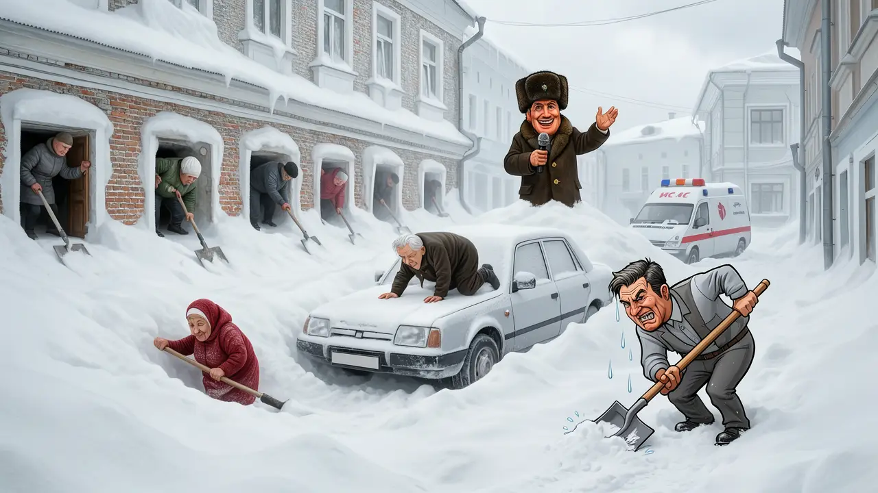 Cover art: Bílé peklo na východě, kde mizí celé domy