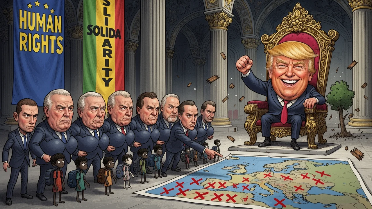 Cover art: Brusel staví klece a zdraví Donalda Trumpa