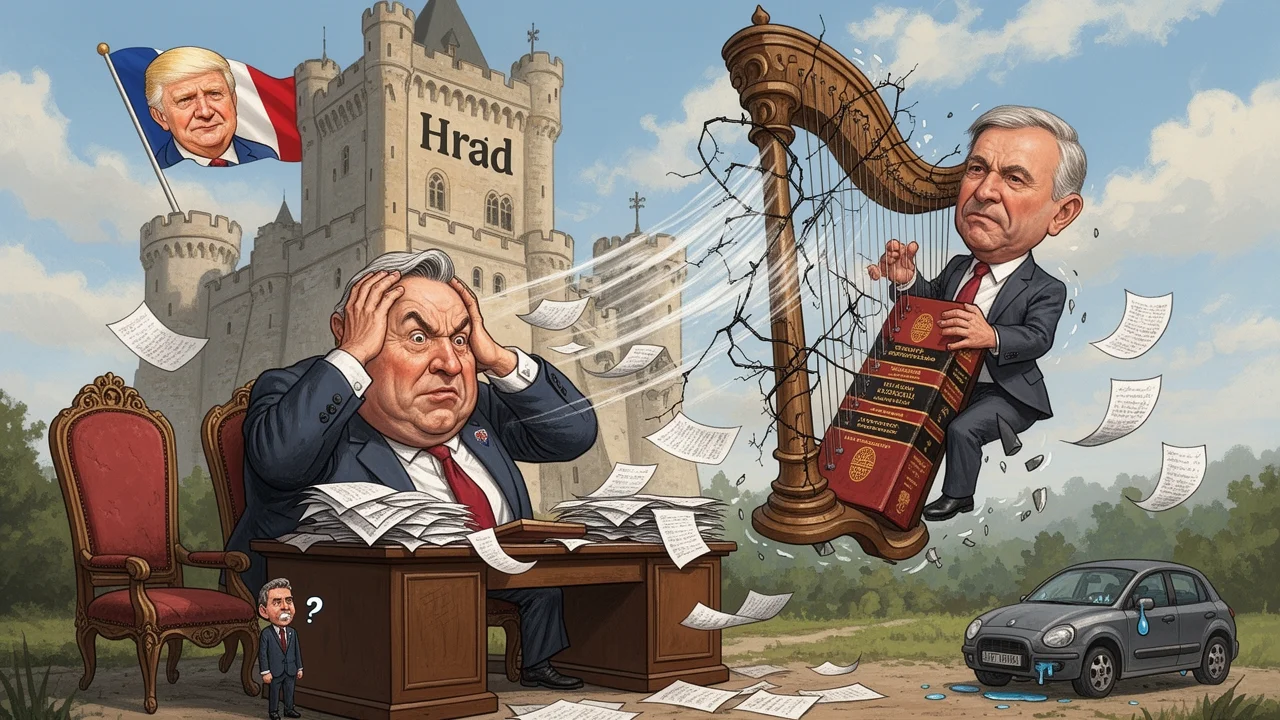 Cover art: Prezident si ohýbá ústavu a premiér pláče v koutě