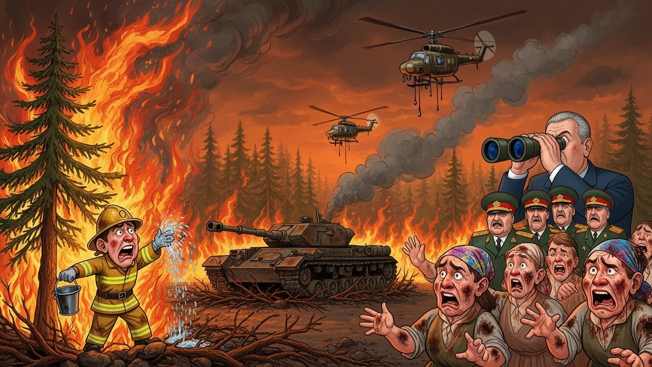 Cover art: Sibiř hoří, tanky chybí a v dýmu mizí armáda