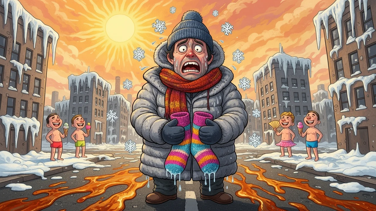 Cover art: Vlna horka mizí a zima přichází do města