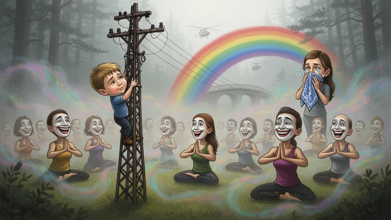 Cover art: Sjednocení lidstva přes duhový most za peníze