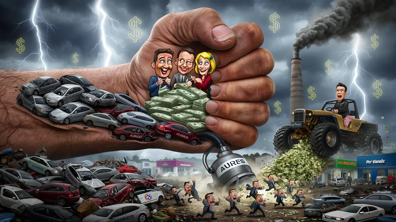 Cover art: Miliardářský dravec pohlcuje všechny menší bazary