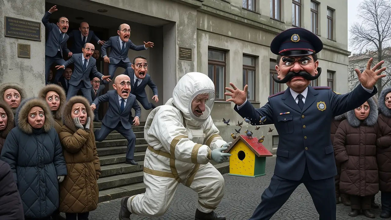 Cover art: Ptačí budka, co vyhnala celé ministerstvo na ulici