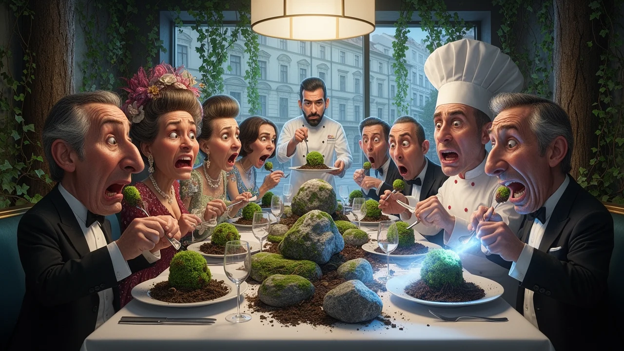 Cover art: Restaurace jako labák s mechem na talíři