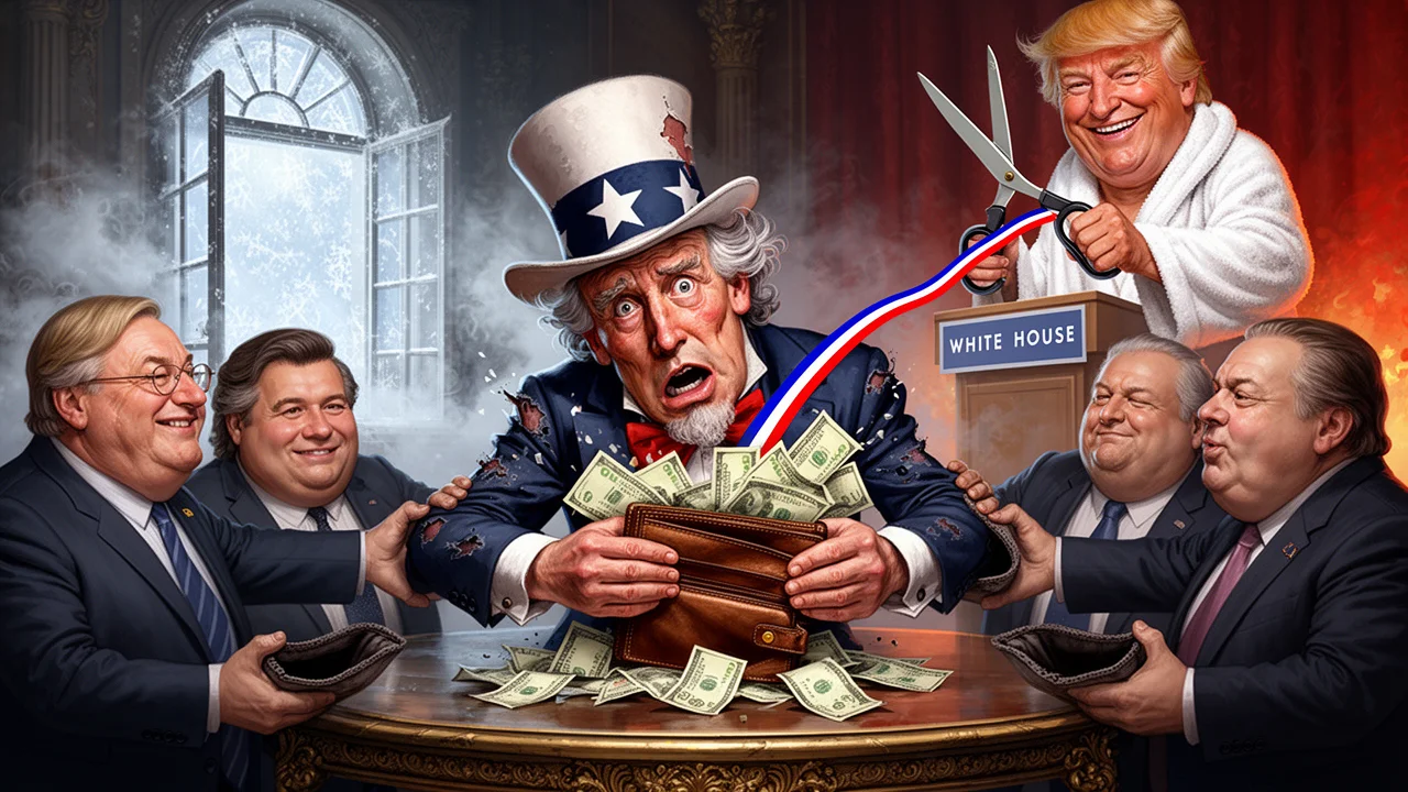 Cover art: Americký kohout zavírá kohoutek pro celou alianci