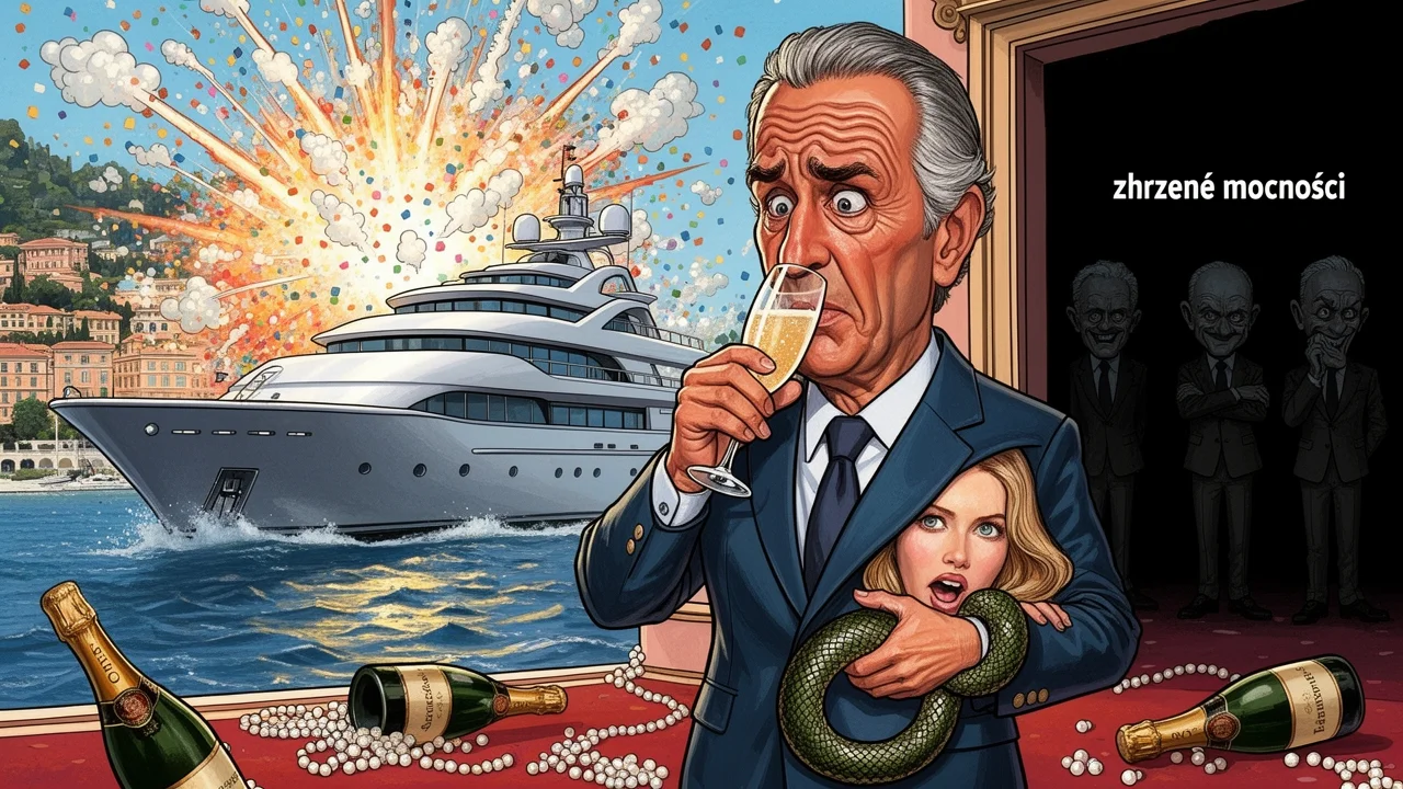 Cover art: Miliardářův monacký luxus v plamenech a žena s hadem
