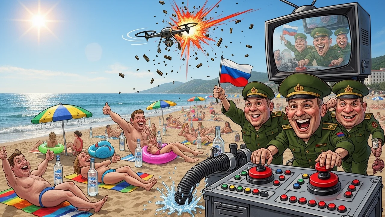 Cover art: Krotitelé dronů z Gelendžiku chránili pláž plnou lidí