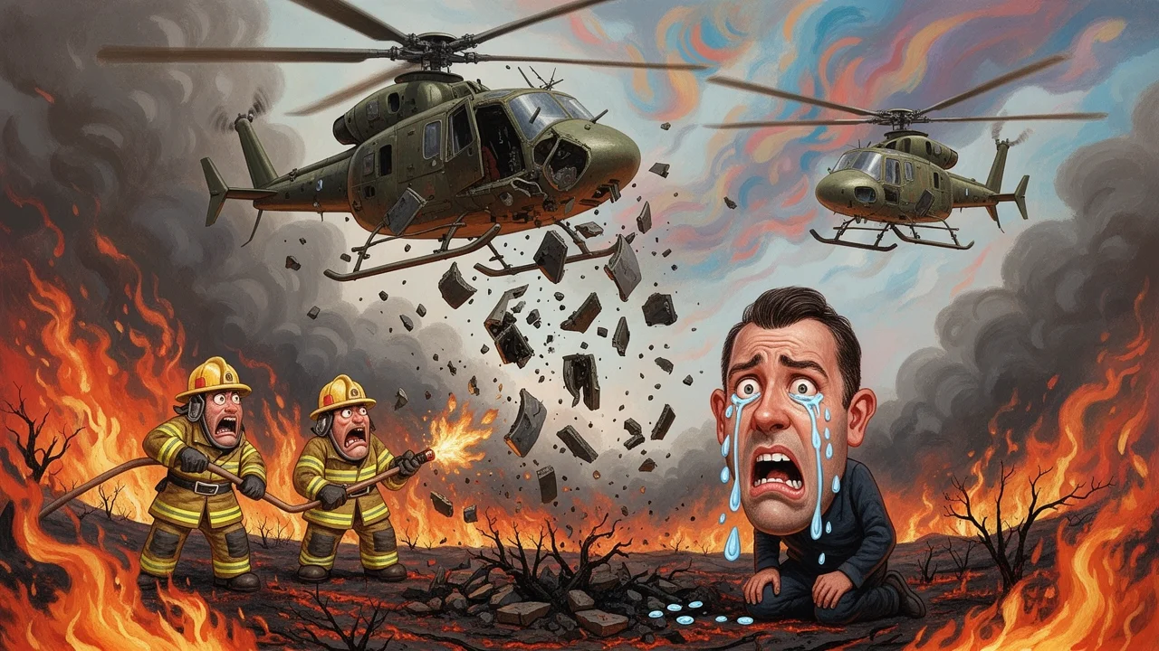 Cover art: Ohnivý vzduch a dva vrtulníky nad řeckým nebem
