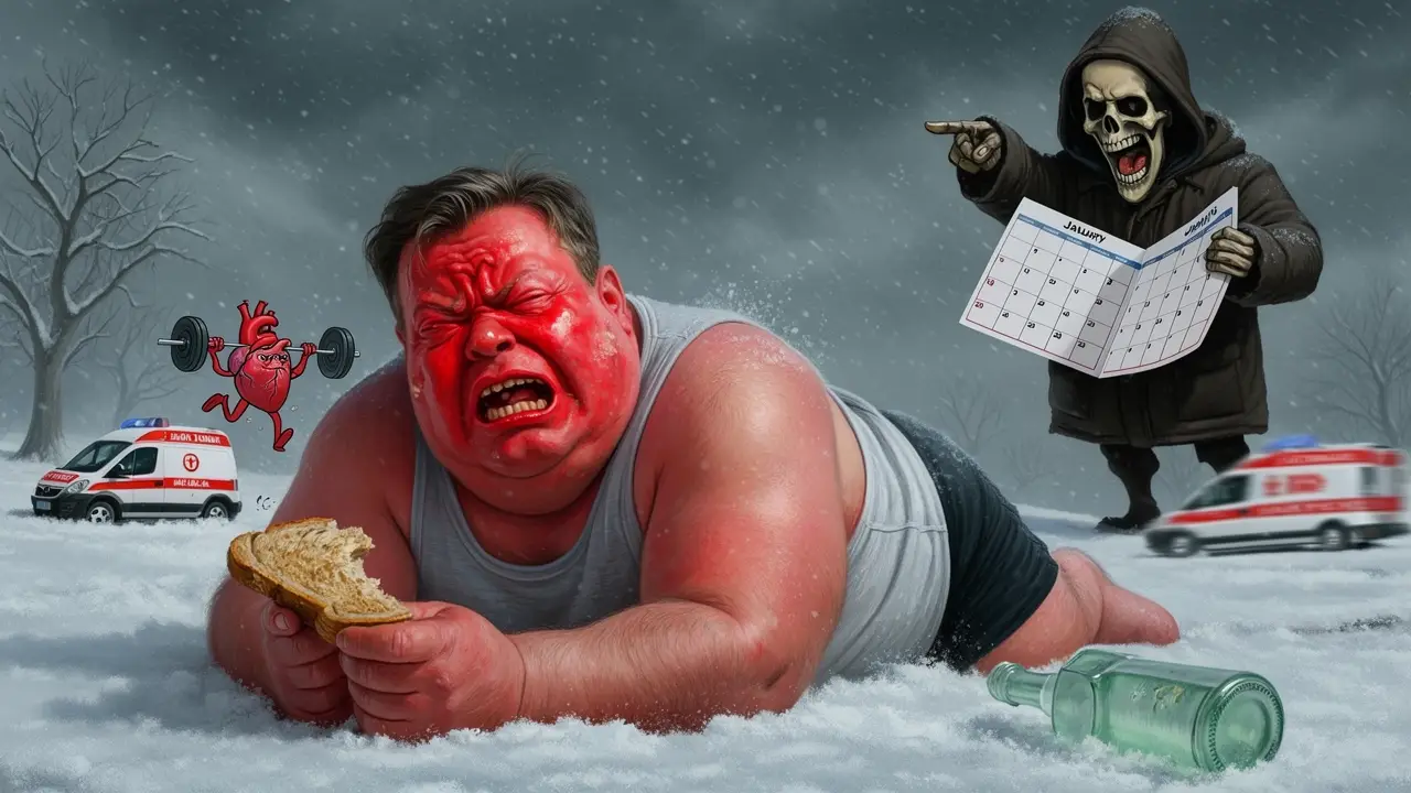 Cover art: Leden, měsíc sanitek a ztuhlých cév