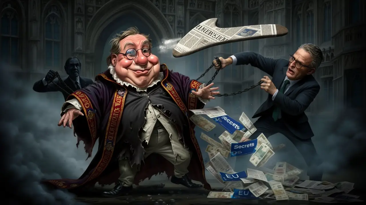 Cover art: Pád Lorda, který vynášel tajemství z Bruselu