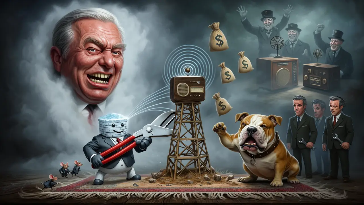 Cover art: Motoristický ministr vypíná rádio, které přežilo i