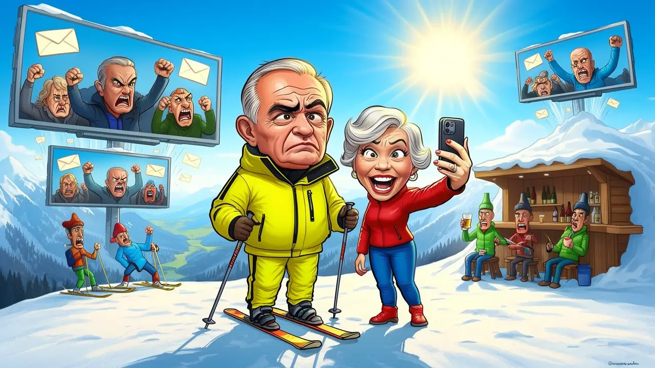 Cover art: Prezident na lyžích a omluva za rakouský sníh