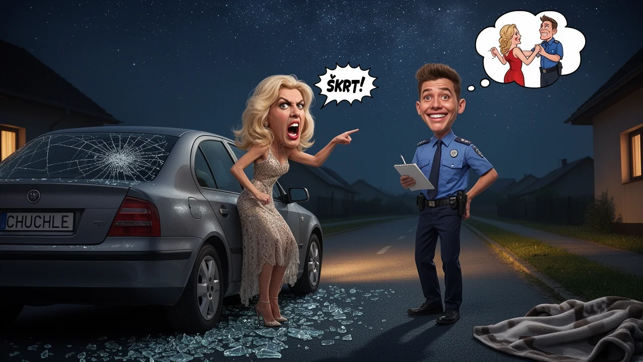 Cover art: Zničené auto v Chuchli a zamilovaný policajt