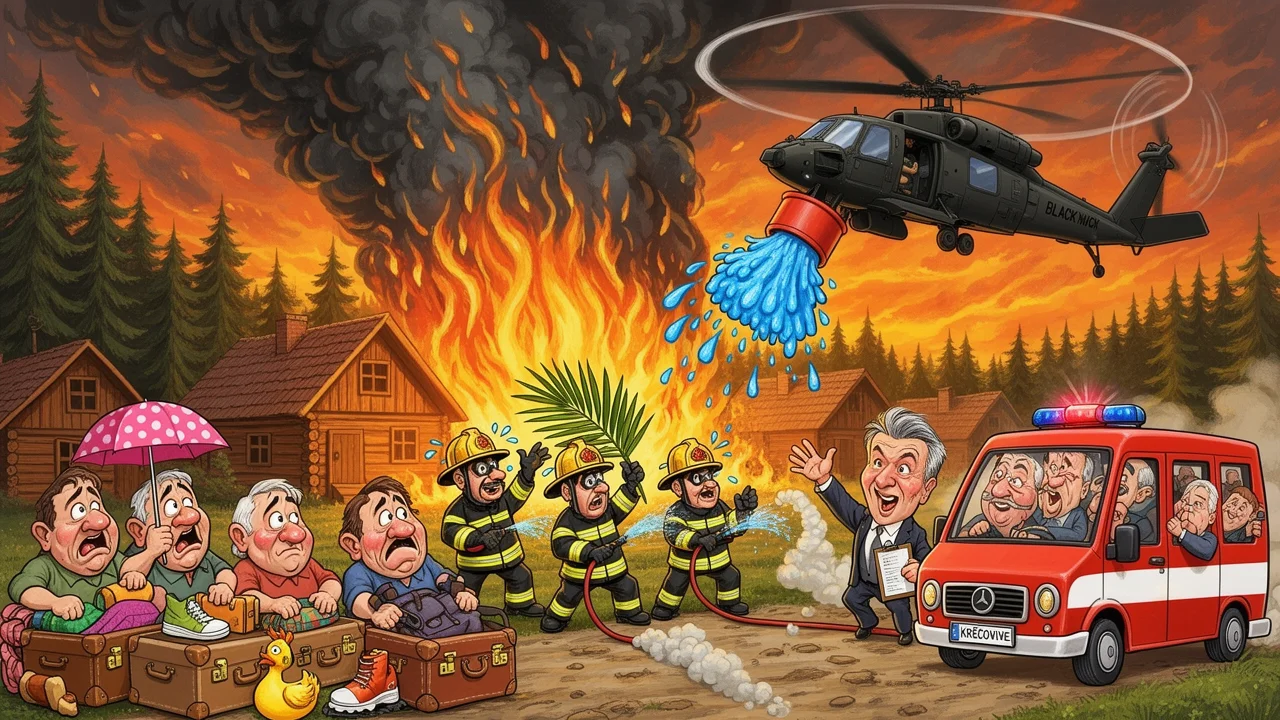Cover art: Peklo v Křečovicích, kde hořely chaty i les