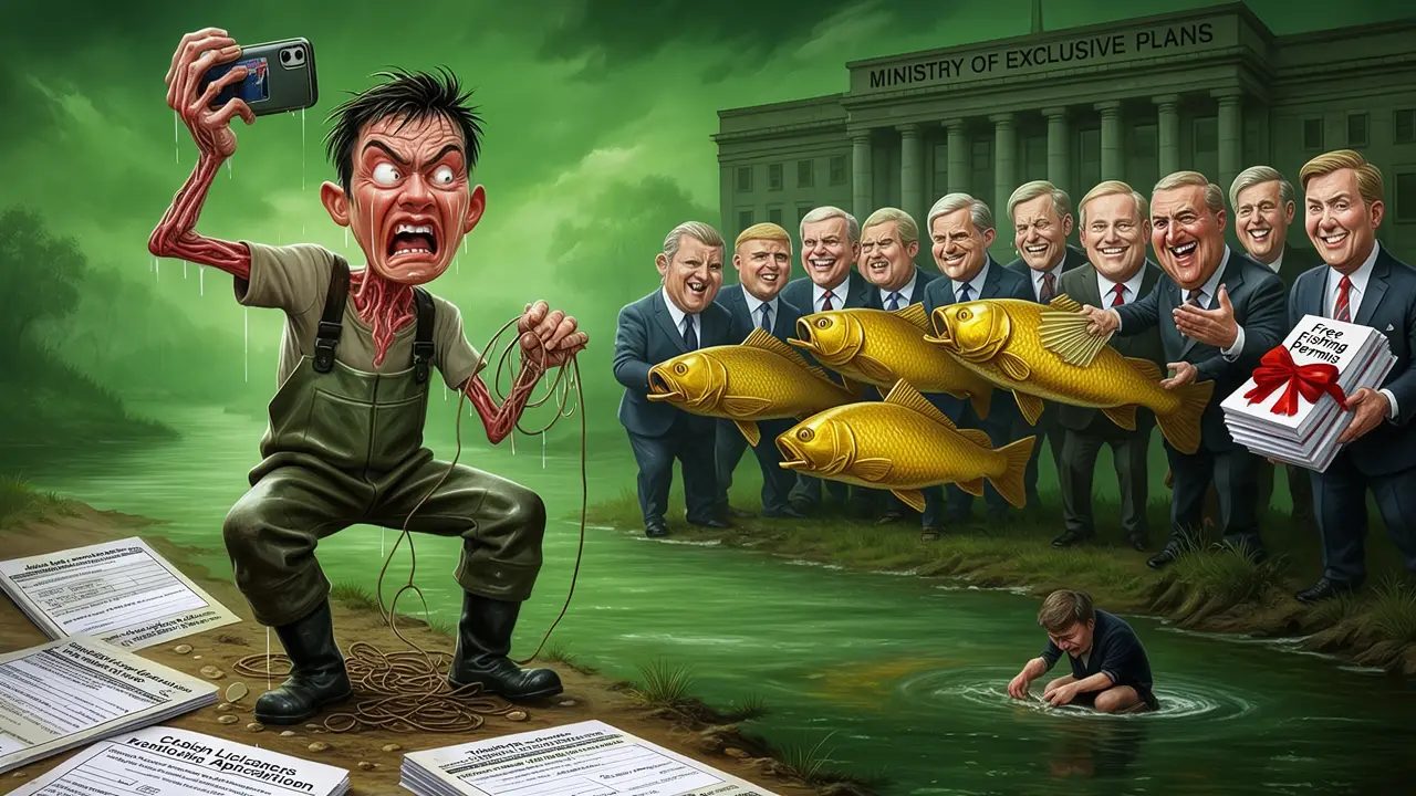 Cover art: Zlatá rybka na suchu a ministerstvo loví sliby