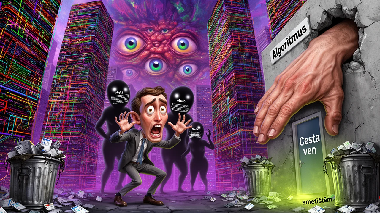 Cover art: Tlačítko v bludišti a temné vzorce velkých firem