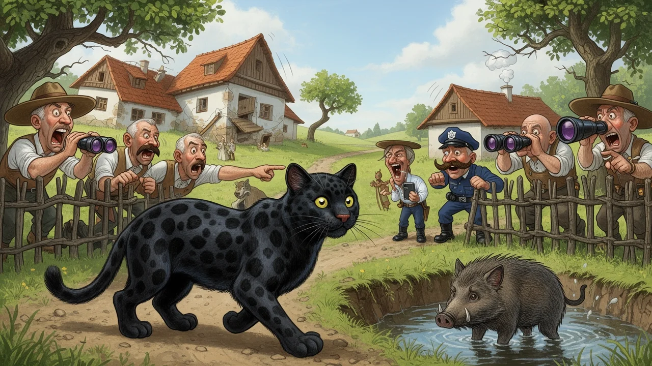 Cover art: Černá puma v Jižních Čechách děsí obce