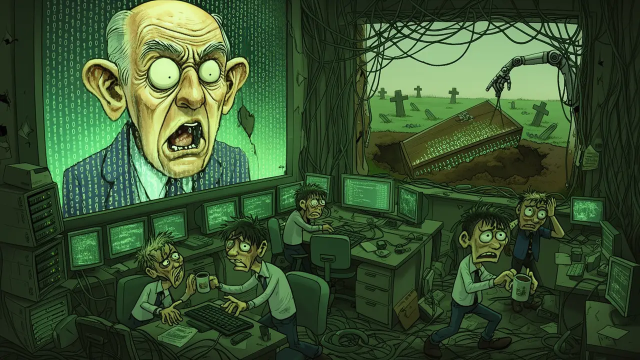Cover art: Jako duch ve stroji, který ti nikdy nedá výpověď