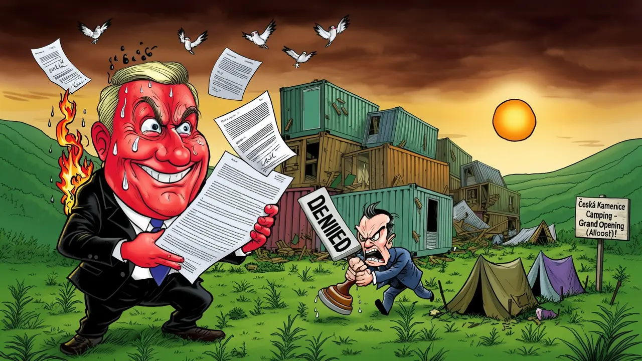 Cover art: Jak pan poslanec stavěl kemp a na razítka zapomněl