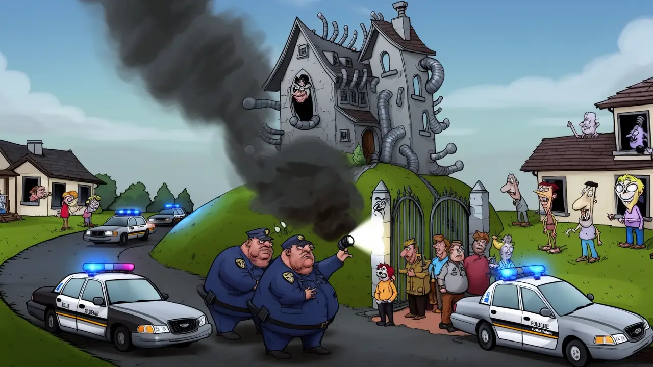 Cover art: Takešiho hrad v obležení modrého dýmu a majáků