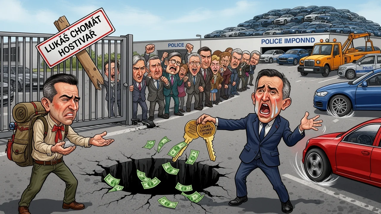 Cover art: Peníze v prachu a luxusní bourák na policii