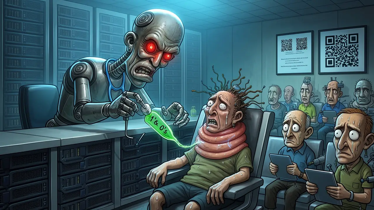 Cover art: Digitální hypochondr v čekárně budoucnosti