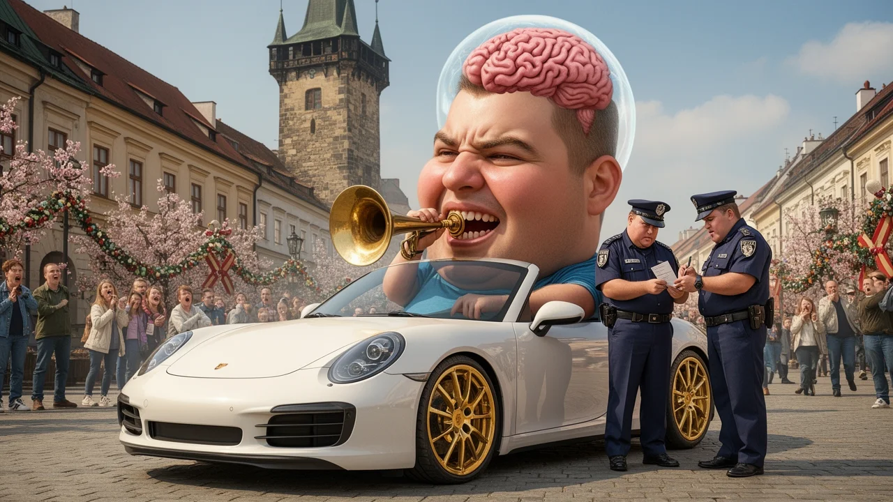 Cover art: Bohatý frajer túruje motor pro pozornost celého města