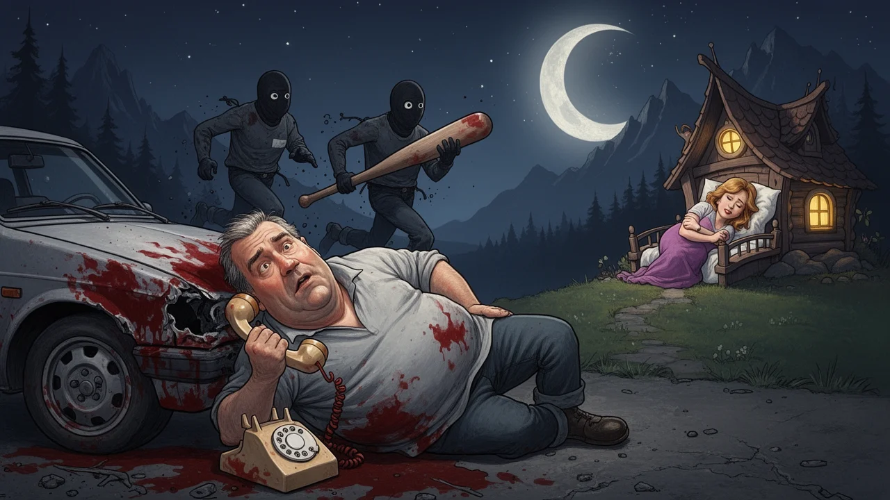 Cover art: Krvavá nakládačka v noční uličce a ticho v horách