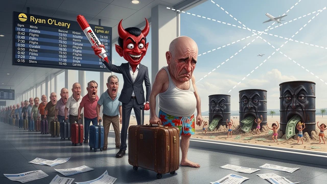 Cover art: Zrušený let, sbalené kufry a prázdné nebe