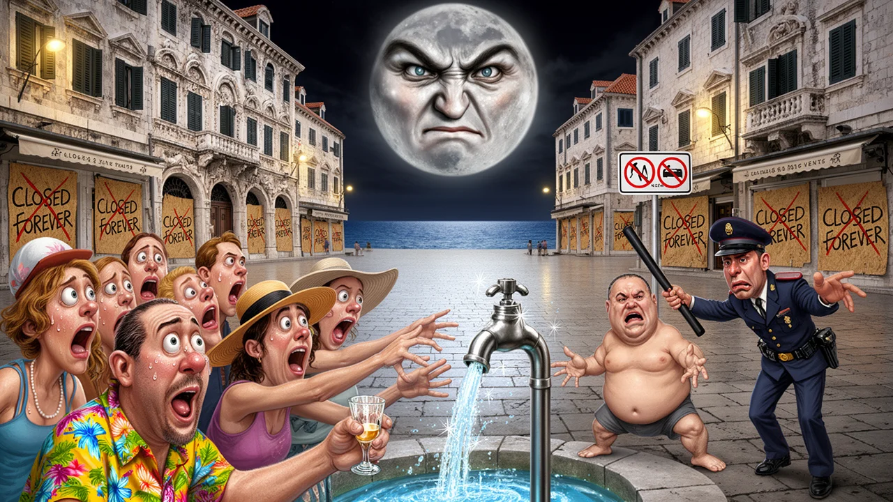 Cover art: Žízniví turisté pláčou nad prázdnou lahví