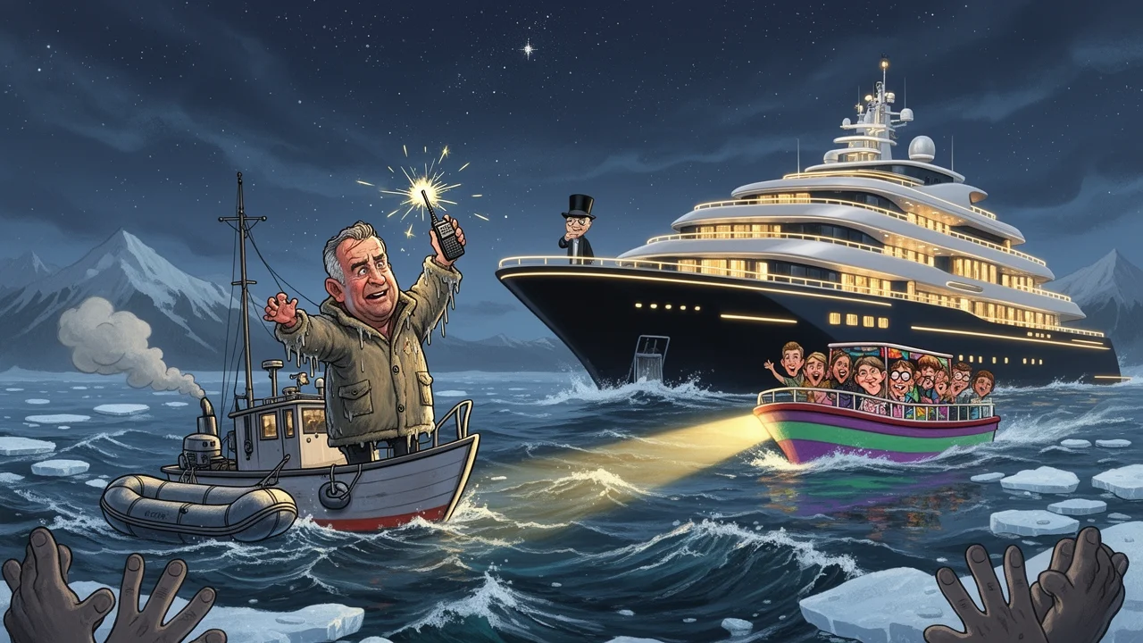 Cover art: Miliardářská jachta ignoruje volání o pomoc na moři