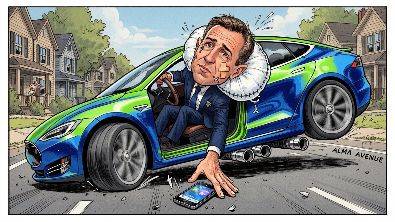 Cover art: Trenér hledal mobil, zatímco Tesla jela do protisměru