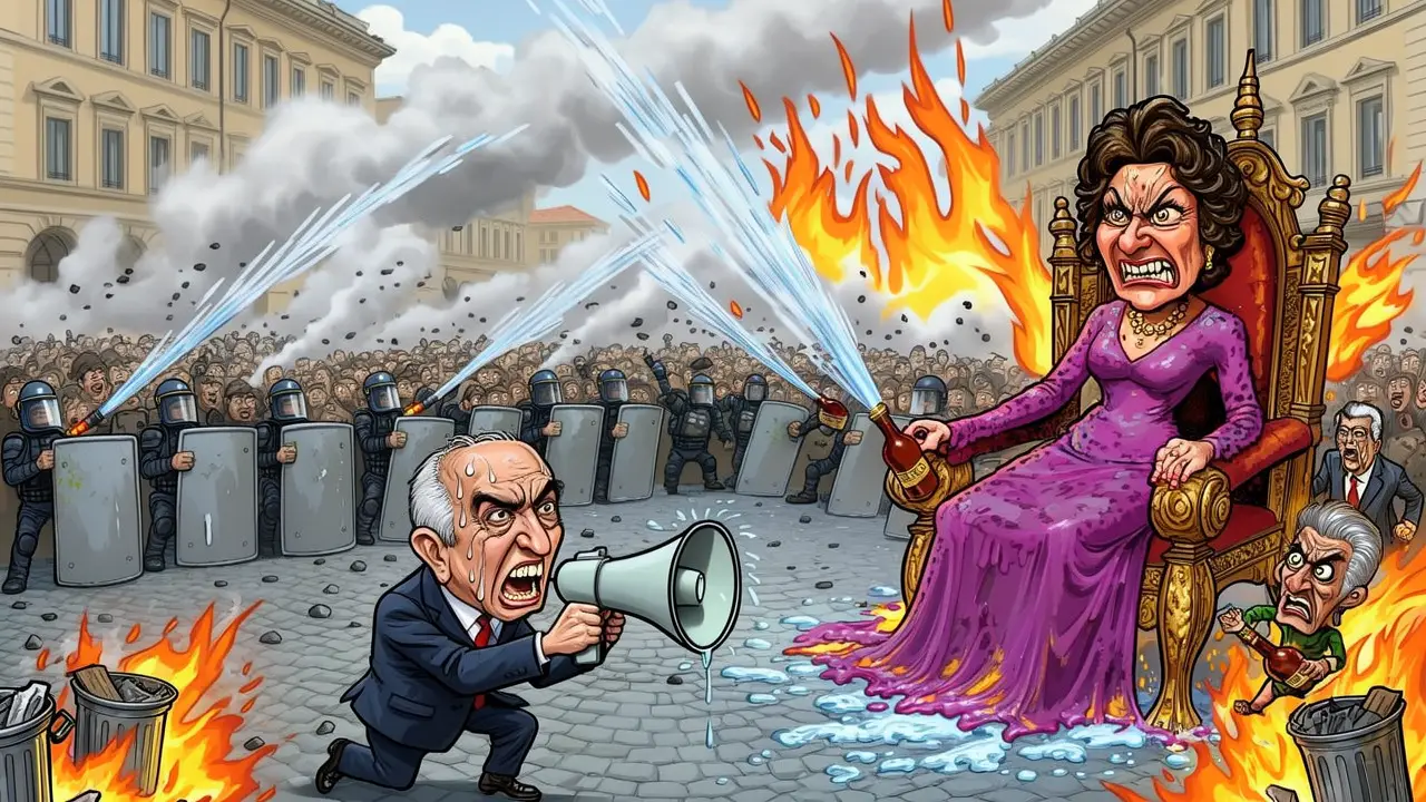 Cover art: Ohnivá noc v Tiraně aneb když voda hasí žízeň po moci
