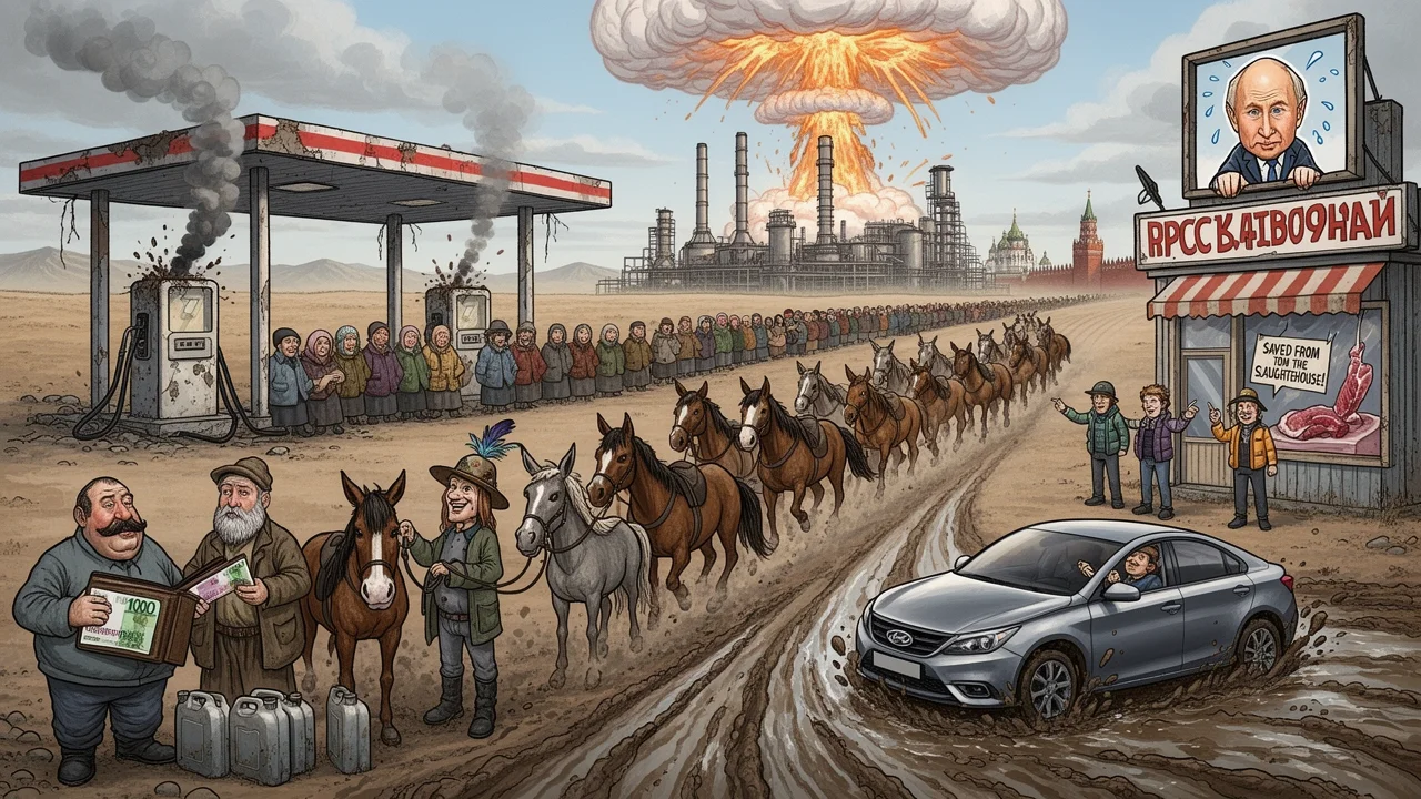 Cover art: Velká naftová velmoc v sedle bez benzinu