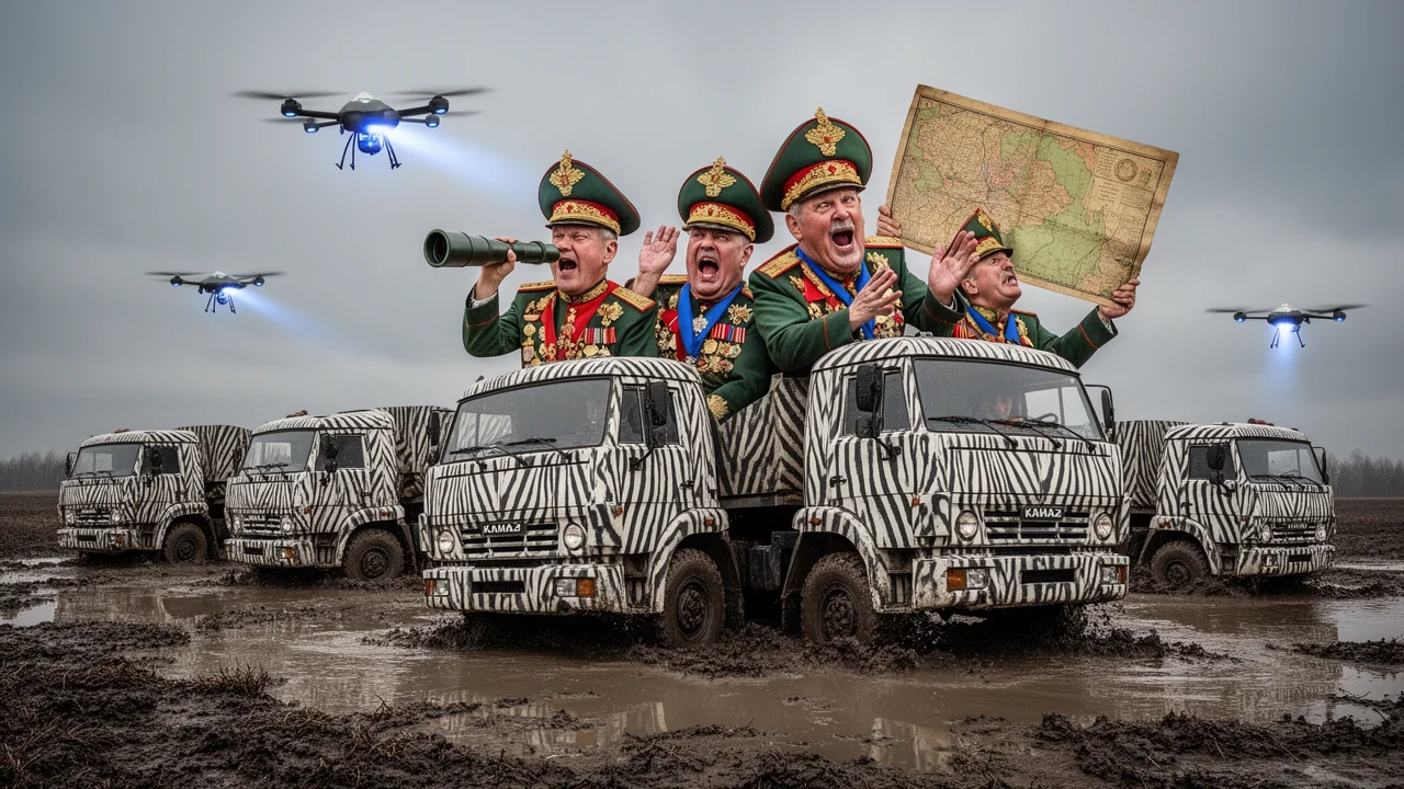 Cover art: Ruský Kamaz oblékl zebří pyžamo, aby zmátl chytré drony