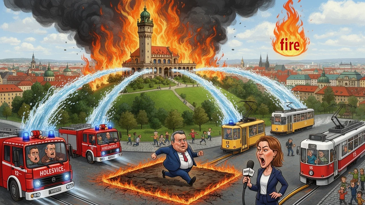 Cover art: Horký letní večer a plameny na Letné