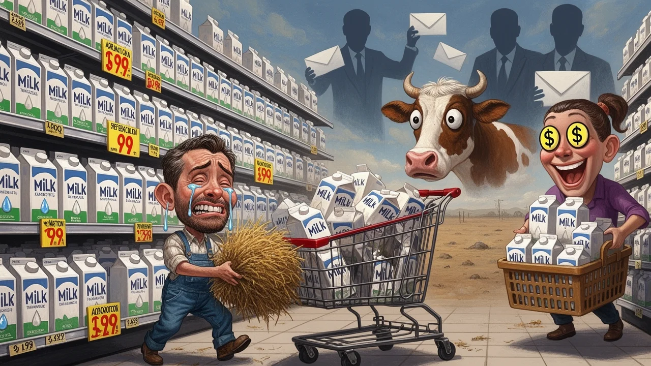Cover art: Litr mléka za pět devadesát drtí české farmáře