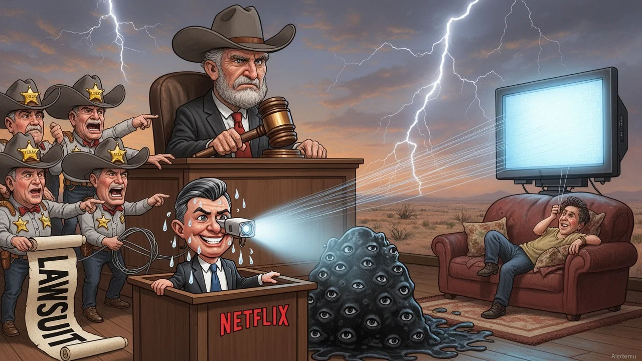 Cover art: Texaská bouře o data diváků u stolu