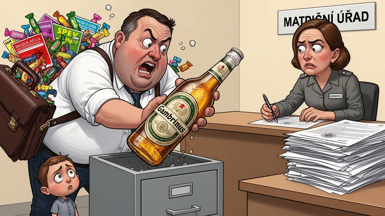 Cover art: Gambrinus pláče, protože mu úřad nedal jméno