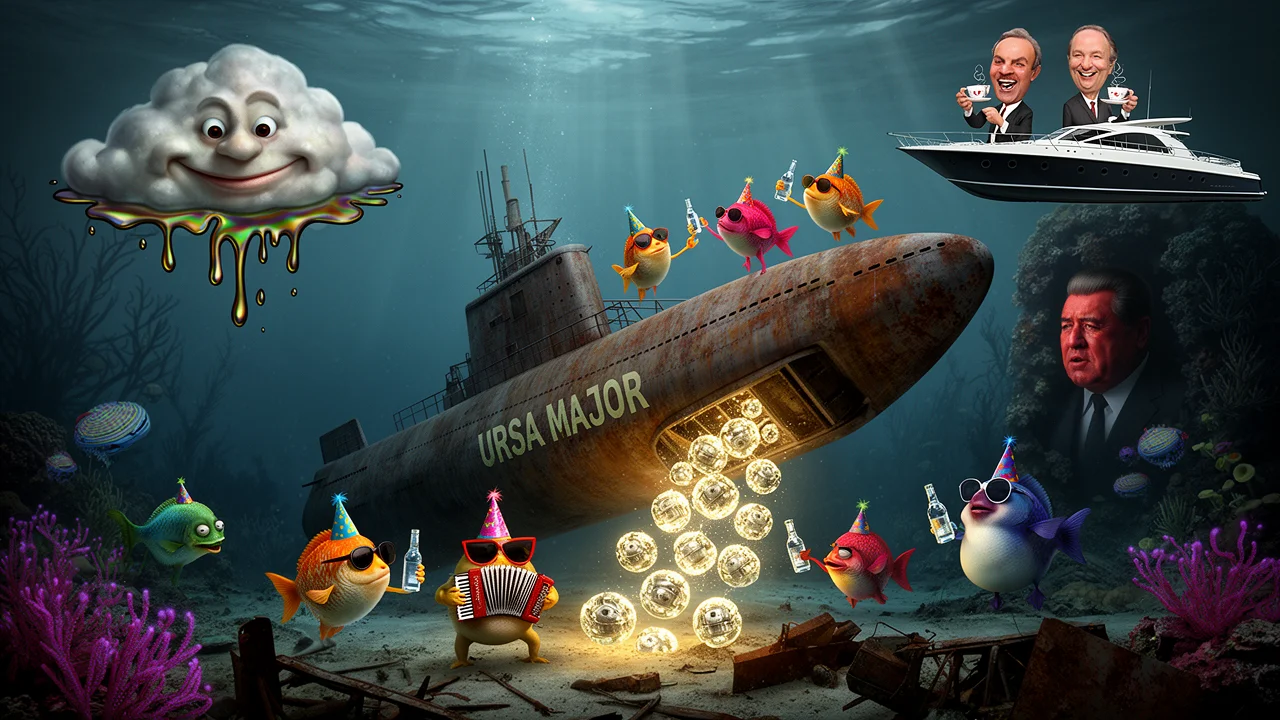 Cover art: Ruský trajekt na dně s dárkem pro diktátora