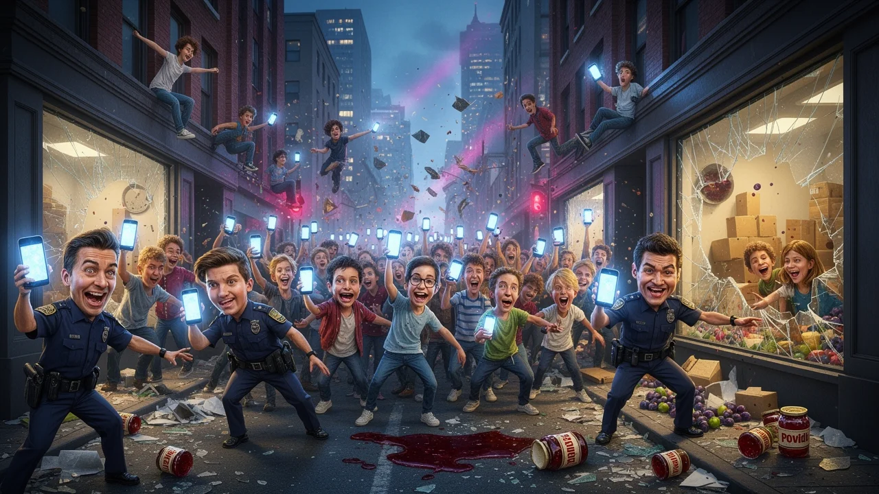 Cover art: Dětská armáda s telefony rozbíjí město